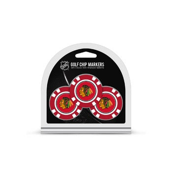 Chicago Blackhawks Golf Chip with Marker 3 Pack - Special Order