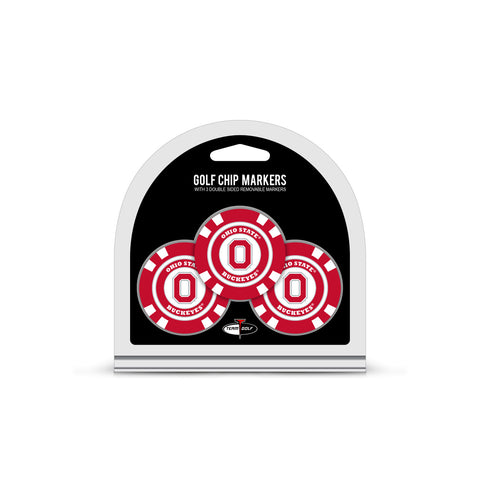 Ohio State Buckeyes Golf Chip with Marker 3 Pack