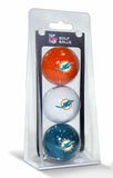 Miami Dolphins 3 Pack of Golf Balls