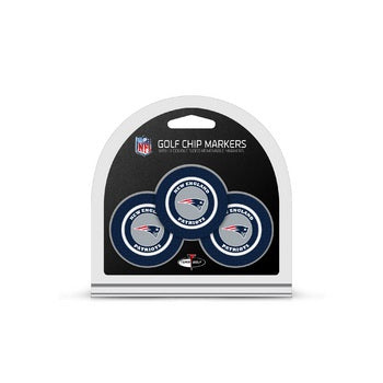 New England Patriots Golf Chip with Marker 3 Pack