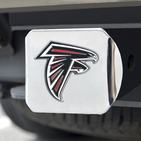 Atlanta Falcons Hitch Cover Color Emblem on Chrome - Team Fan Cave
