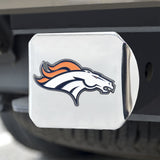 Denver Broncos Hitch Cover Color Emblem on Chrome - Team Fan Cave