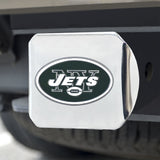 New York Jets Hitch Cover Color Emblem on Chrome - Team Fan Cave