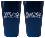 Illinois Fighting Illini Lusterware Pint Glass - Set of 2 - Team Fan Cave