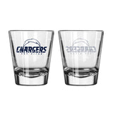 San Diego Chargers Shot Glass Satin Etch Style 2 Pack-0