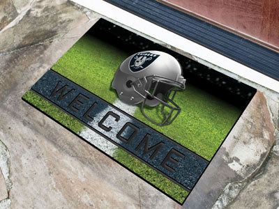 Oakland Raiders Door Mat 18x30 Welcome Crumb Rubber - Team Fan Cave