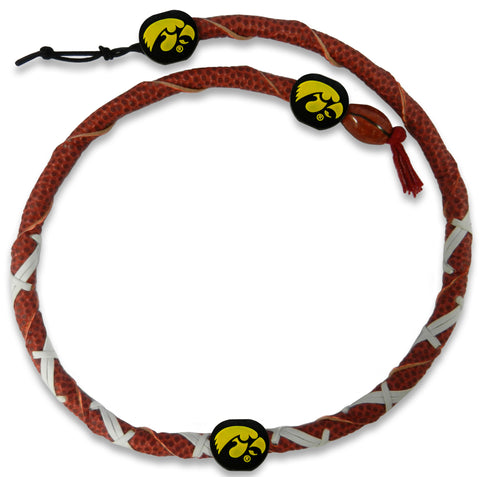 Iowa Hawkeyes Classic Spiral Football Necklace - Team Fan Cave