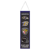 Baltimore Ravens Banner Wool 8x32 Heritage Evolution Design-0