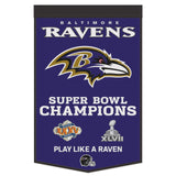 Baltimore Ravens Banner Wool 24x38 Dynasty Champ Design-0