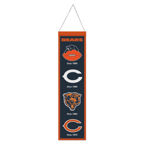 Chicago Bears Banner Wool 8x32 Heritage Evolution Design-0
