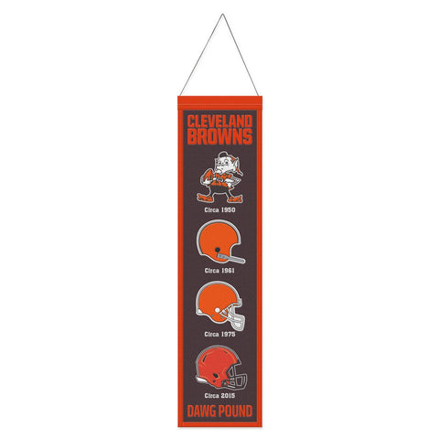 Cleveland Browns Banner Wool 8x32 Heritage Evolution Design-0