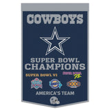 Dallas Cowboys Banner Wool 24x38 Dynasty Champ Design-0