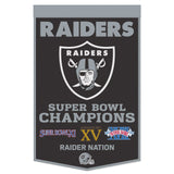 Las Vegas Raiders Banner Wool 24x38 Dynasty Champ Design-0