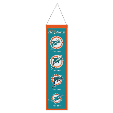Miami Dolphins Banner Wool 8x32 Heritage Evolution Design-0