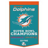 Miami Dolphins Banner Wool 24x38 Dynasty Champ Design-0