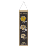New Orleans Saints Banner Wool 8x32 Heritage Evolution Design