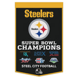 Pittsburgh Steelers Banner Wool 24x38 Dynasty Champ Design-0