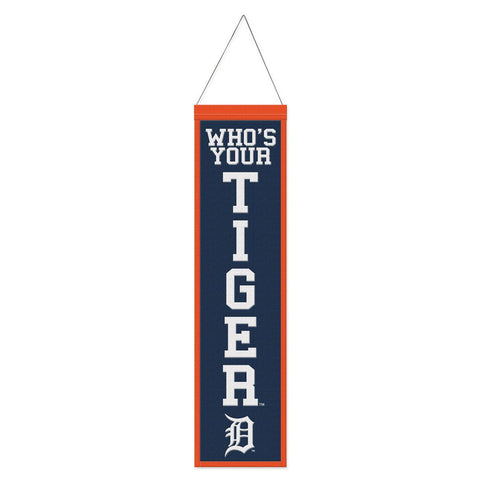 Detroit Tigers Banner Wool 8x32 Heritage Slogan Design - Special Order