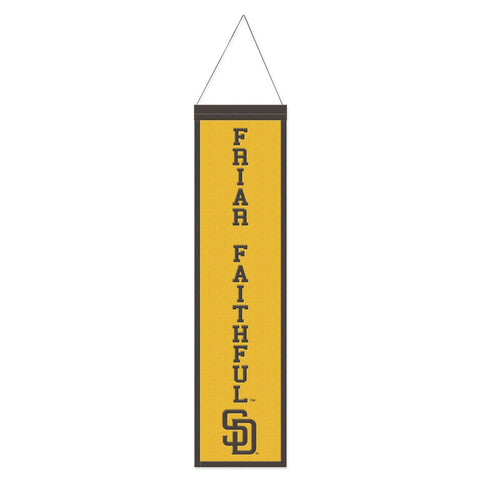 San Diego Padres Banner Wool 8x32 Heritage Slogan Design - Special Order-0