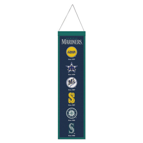 Seattle Mariners Banner Wool 8x32 Heritage Evolution Design - Special Order-0