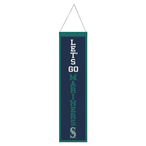 Seattle Mariners Banner Wool 8x32 Heritage Slogan Design - Special Order-0