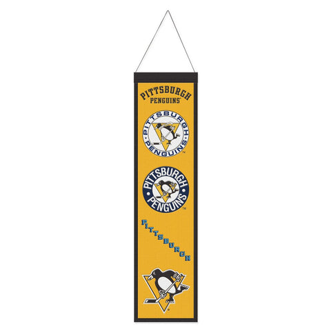 Pittsburgh Penguins Banner Wool 8x32 Heritage Evolution Design-0