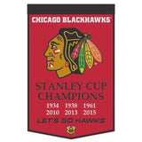 Chicago Blackhawks Banner Wool 24x38 Dynasty Champ Design-0