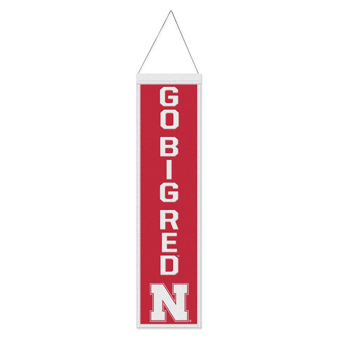 Nebraska Cornhuskers Banner Wool 8x32 Heritage Slogan Design - Special Order-0