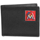 Miami Marlins Wallet Bi-Fold Leather - Team Fan Cave