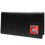 Miami Marlins Checkbook Cover Leather - Team Fan Cave