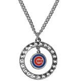 Chicago Cubs Necklace Chain Rhinestone Hoop - Team Fan Cave