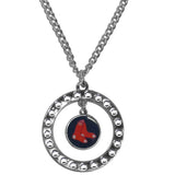 Boston Red Sox Necklace Chain Rhinestone Hoop - Team Fan Cave
