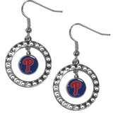 Philadelphia Phillies Earrings Hoop Rhinestone - Team Fan Cave