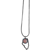 Chicago Cubs Necklace Chain with State Shape Charm - Team Fan Cave