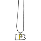 Pittsburgh Pirates Necklace Chain with State Shape Charm - Team Fan Cave