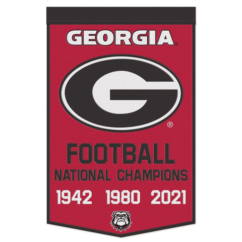 Georgia Bulldogs Banner Wool 24x38 Dynasty Champ Design Football-0