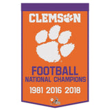 Clemson Tigers Banner Wool 24x38 Dynasty Champ Design Football-0