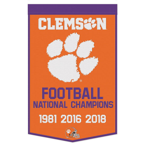 Clemson Tigers Banner Wool 24x38 Dynasty Champ Design Football-0