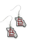 St. Louis Cardinals Earrings State Design - Special Order - Team Fan Cave