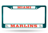 Miami Marlins License Plate Frame Metal Aqua - Team Fan Cave