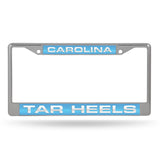 North Carolina Tar Heels License Plate Frame Laser Cut Chrome - Team Fan Cave