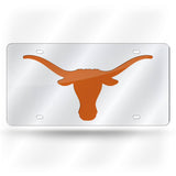 Texas Longhorns License Plate Laser Cut Silver - Team Fan Cave