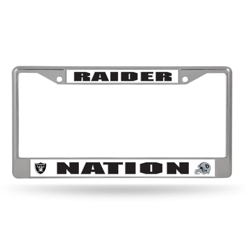 Las Vegas Raiders License Plate Frame Chrome Silver Raider Nation - Team Fan Cave