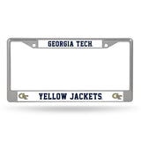 Georgia Tech Yellow Jackets License Plate Frame Chrome Alternate - Team Fan Cave