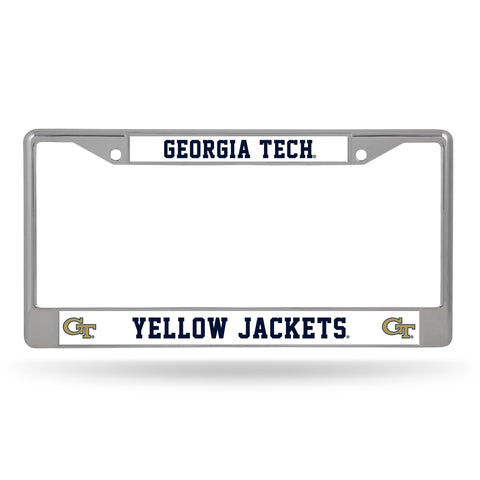 Georgia Tech Yellow Jackets License Plate Frame Chrome Alternate - Team Fan Cave