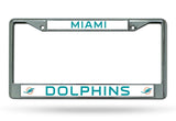 Miami Dolphins License Plate Frame Chrome