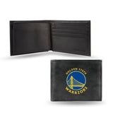 Golden State Warriors Wallet Billfold Leather Embroidered Black Alternate - Team Fan Cave