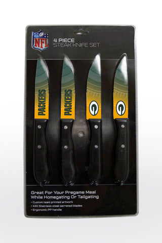 Green Bay Packers Knife Set - Steak - 4 Pack - Team Fan Cave