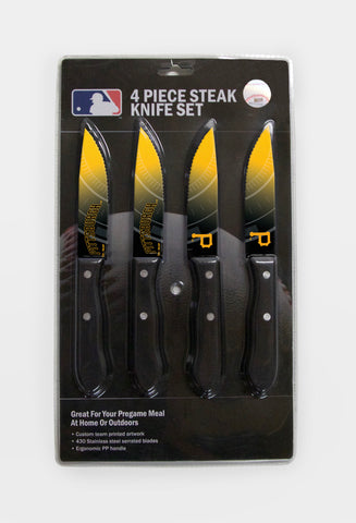Pittsburgh Pirates Knife Set - Steak - 4 Pack - Team Fan Cave