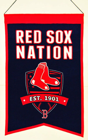 Boston Red Sox Banner 14x22 Wool Nations - Team Fan Cave